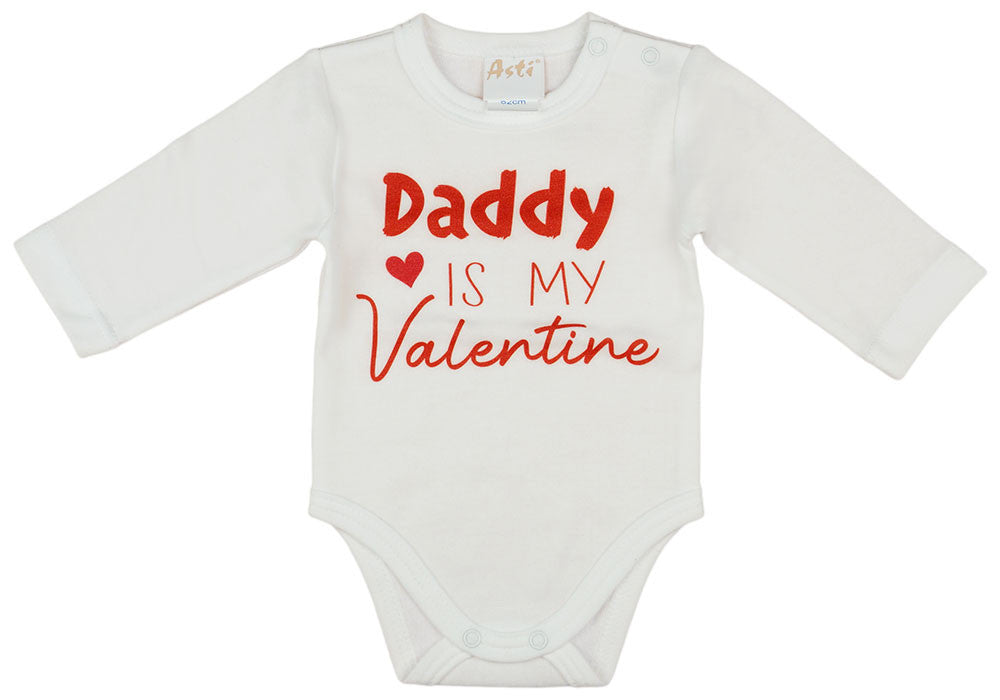 "Daddy is my Valentine" feliratos valentin napi baba body fehér-0