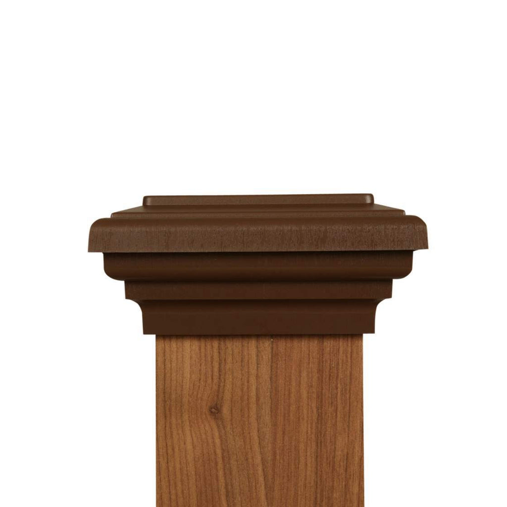 4x4 Post Caps │Brown Flat Top
