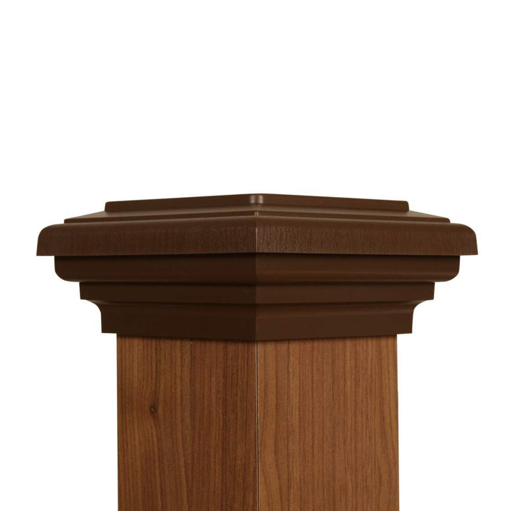 4x4 Post Caps │Brown Flat Top