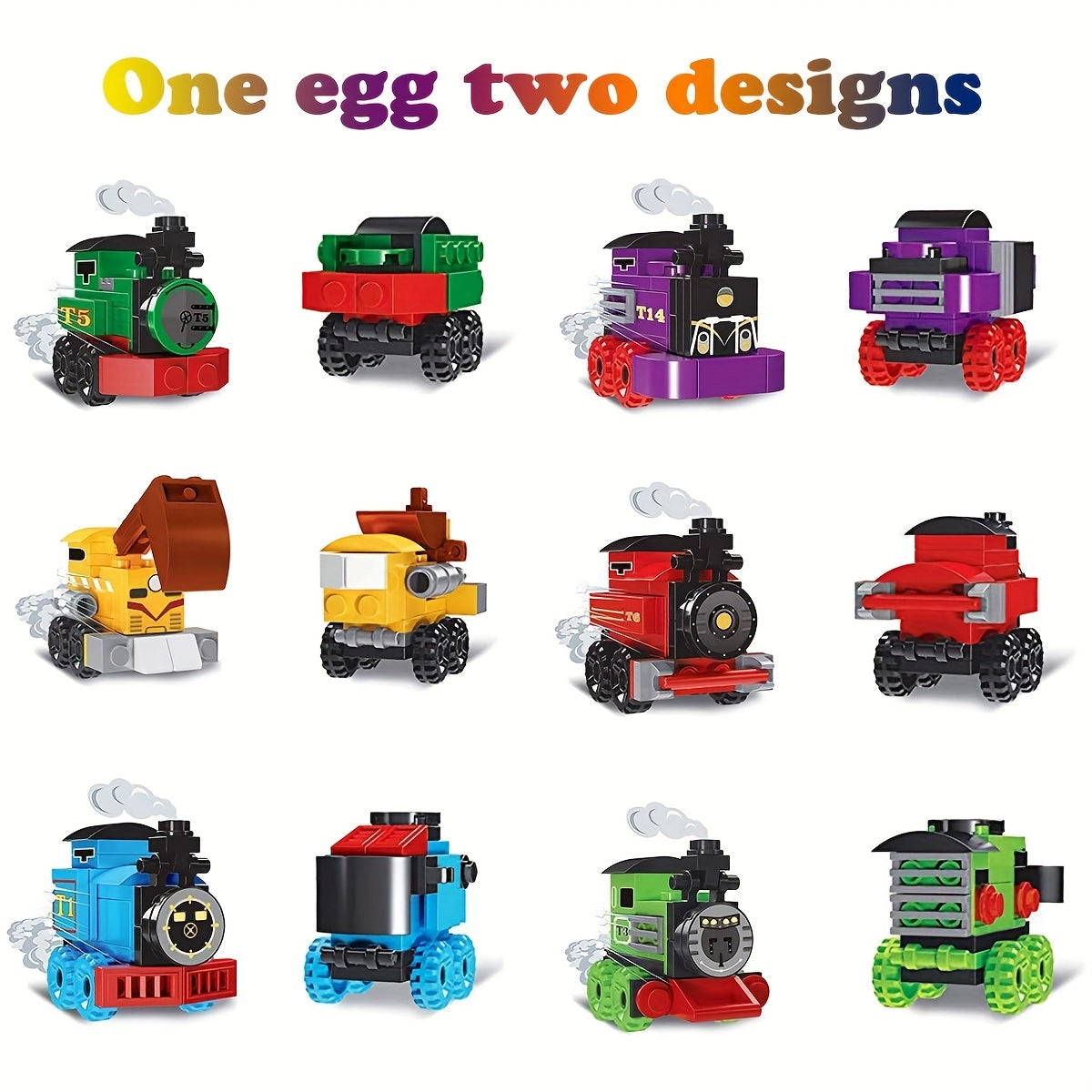 6pcs Easter Train Building Blocks Toys for Kids