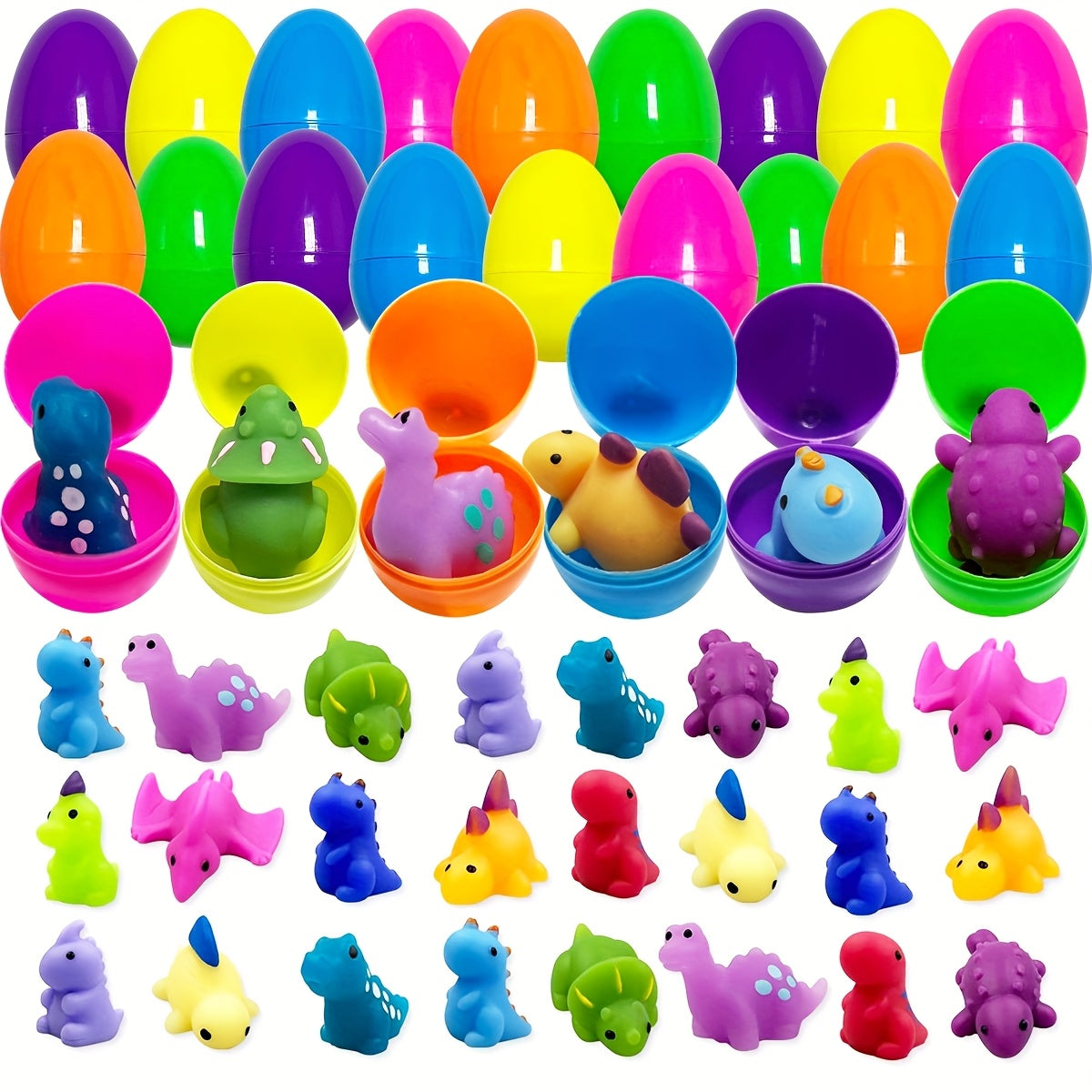 24pcs Dinosaur Squishy Easter Eggs with Mochi Toys-3