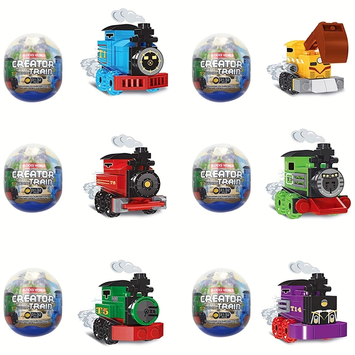 6pcs Easter Train Building Blocks Toys for Kids